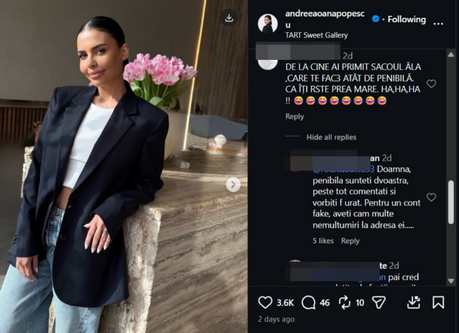 Acuzații la adresa foștilor socrii ai Andreei Popescu? Cine susține că ar plăti oameni să o denigreze pe fosta noră