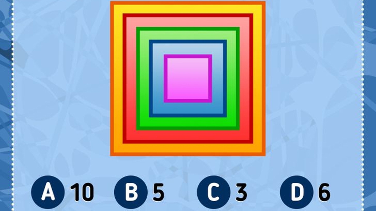 Test IQ cu 4 variante | Câte pătrate sunt în total: 10, 5, 3 sau 6?