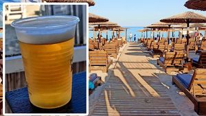 Cât costă o bere pe plajă în Thasos. Imagini realizate de o turistă româncă bulversată de prețuri