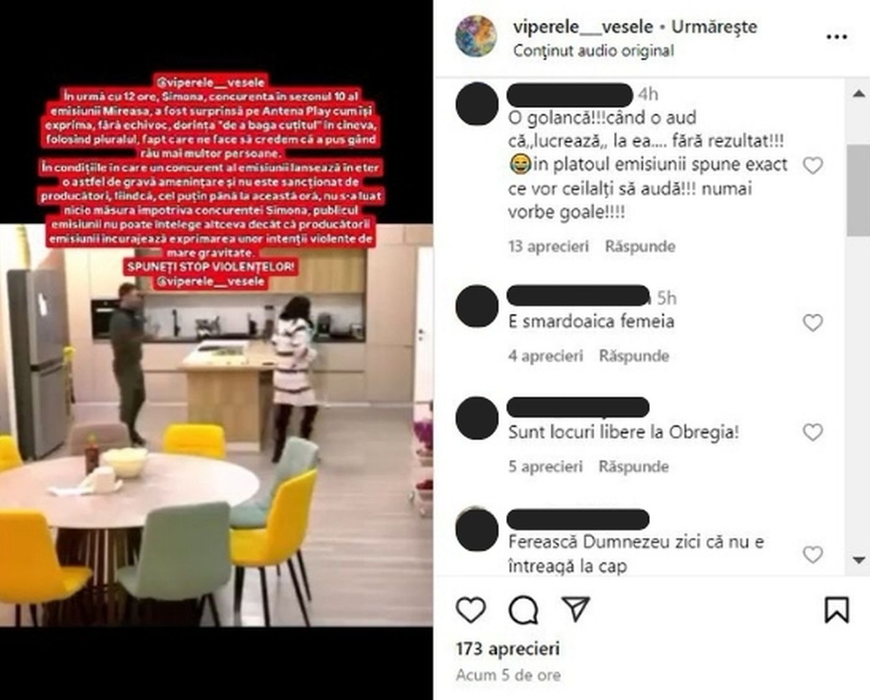 Scenă halucinantă în emisiunea Mireasa! O concurentă amenință: „Dacă nu bag cuțitul ăsta în voi acum”