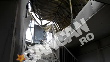 Imagini terifiante! Atat a mai ramas din apartamentele facute scrum in complexul rezidential de la Popesti-Leordeni!