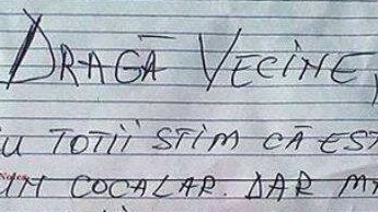 Viralul saptamanii! Mesaj pentru vecinul care nu a iesit la deszapezire
