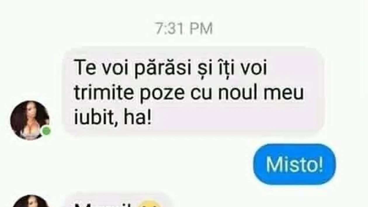 BANC | Te voi părăsi și-ți voi trimite poze cu noul meu iubit