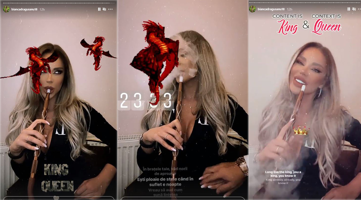 Unul dintre apelativele de alint folosite de Bianca Drăgușanu pentru Gabi Bădălău este “Rege” © Instagram Stories & CANCAN.RO