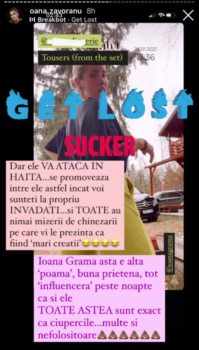 Influencerița Ioana Grama n-a scăpat din „ghearele” Oanei Zăvoranu „Altă poamă. Uite ce față și ce atitudine”