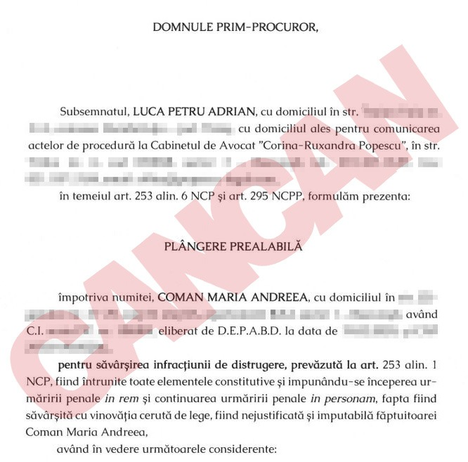 Afaceristul i-a făcut o nouă plângere amantei, la prim-procurorul de la Curtea de Apel (Foto: CANCAN.RO)