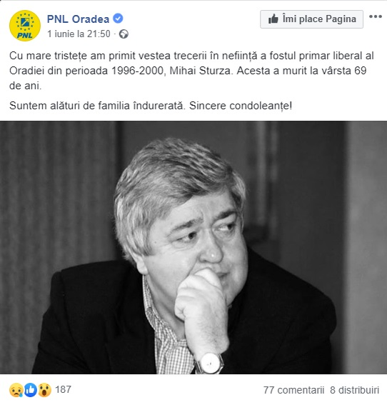 Doliu în lumea politică. Mihai Sturza a murit fulgerător. Care este cauza morții fostului politician