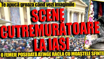 Scene CUTREMURĂTOARE la Iaşi. O femeie POSEDATĂ atinge racla cu moaştele Sfintei Parascheva. Te apucă GROAZA când vezi imaginile