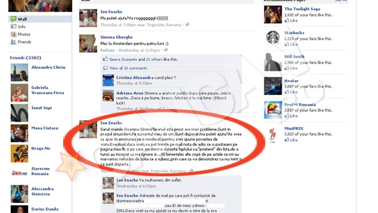 Simona Gherghe indiferenta la amenintarile unui sinucigas: "Sunt disperat, ma puteti ajuta? As vrea sa imi spun povestea la emisiunea pe care o moderati!"