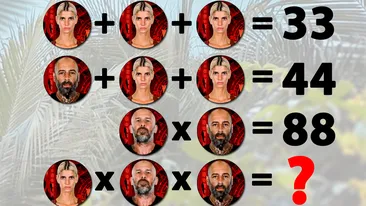 Test IQ Survivor România 2022 | Rezolvați ecuația din imagine, cu Laura Giurcanu, CRBL și Cătălin Zmărăndescu