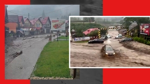Dezastru la Bușteni după o rupere de nori. Puhoaiele au măturat mașini din calea lor
