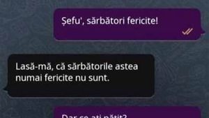 BANCUL ZILEI | "Șefu', sărbători fericite!"