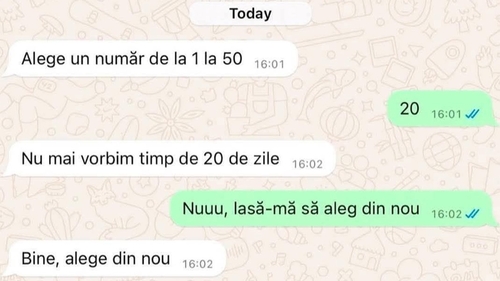 Bancul începutului de săptămână | "Alege un număr de la 1 la 50"