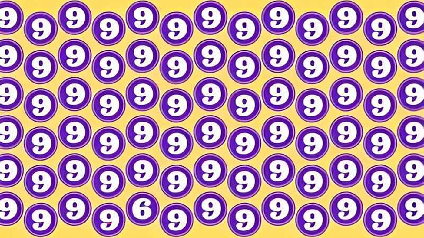 Test de logică | Nu toate cifrele din această imagine sunt 9. Găsiți intrusul!