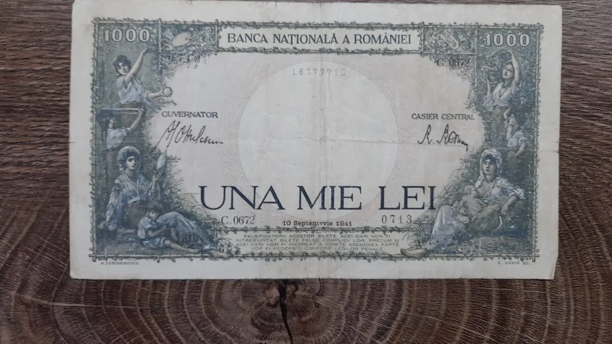 Dacă o ai acasă poți obține o sumă importantă. Cu cât se vinde pe OLX o bancotă de 1000 de lei din 1941