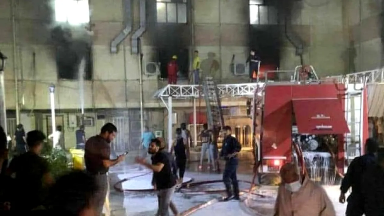 Bilanțul deceselor și al răniților, după incendiul de la spitalul Covid din Bagdad