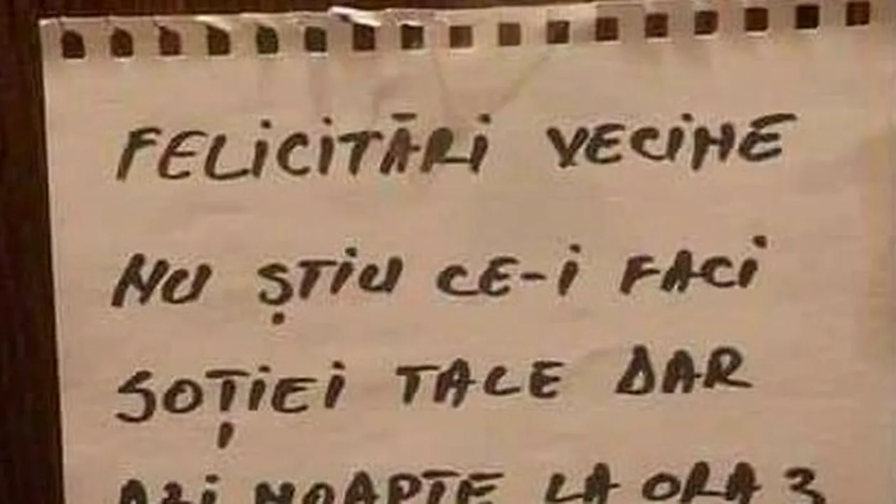„Nu știu ce-i faci soției, dar...”. Cel mai tare mesaj postat la un avizier dintr-un bloc din București