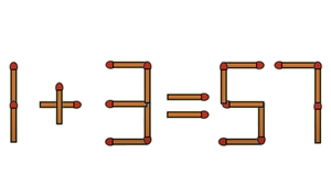 Test de inteligență | Mutați un singur chibrit pentru a corecta 1 + 3 = 57