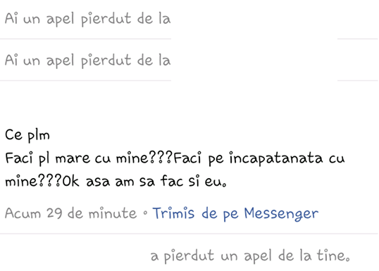 Convorbirile de pe Facebook dintre profesor şi eleva cu care ar avea o relatie de mai bine de doi ani