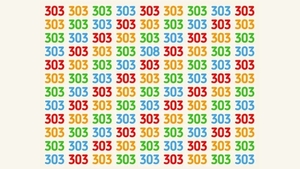 TEST IQ | Nu toate numerele din această imagine sunt 303. Găsiți-l pe cel diferit!