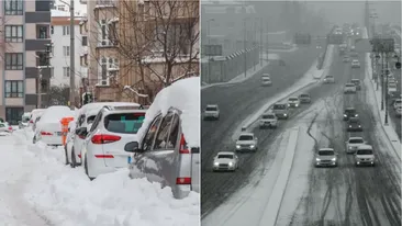 Ninsorile s-au întors în România! Viscol, lapoviță și vânt puternic în aceste județe