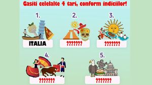 Test de inteligență | Identificați celelalte 4 țări, conform indiciilor din imagine!