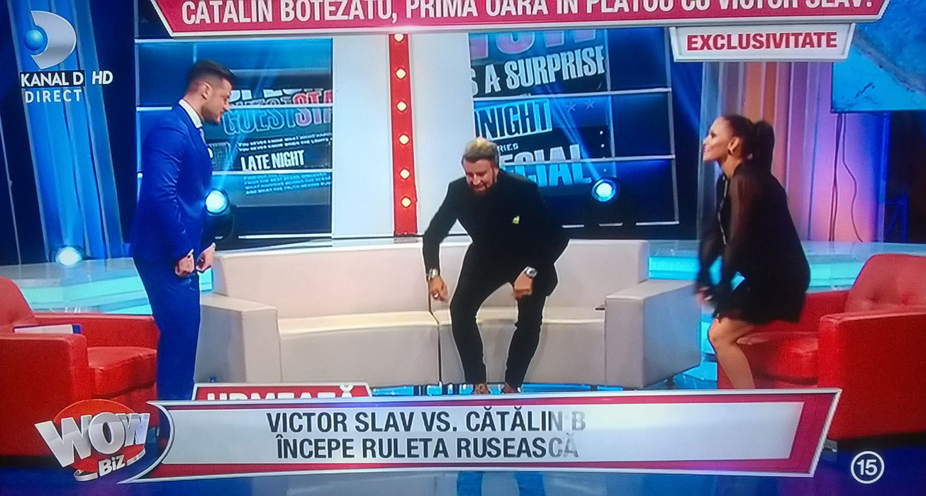 Cătălin Botezatu şi Victor Slav, faţă în faţă! Ce a dezvăluit designer-ul despre iubitul Biancăi Drăguşanu