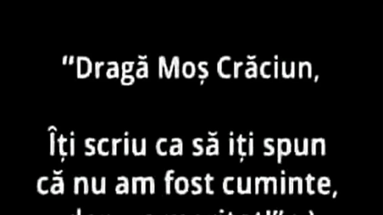 BANCUL ZILEI | Scrisoare către Moș Crăciun
