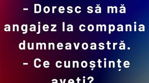 BANCUL ZILEI | Doresc să mă angajez la compania dumneavoastră