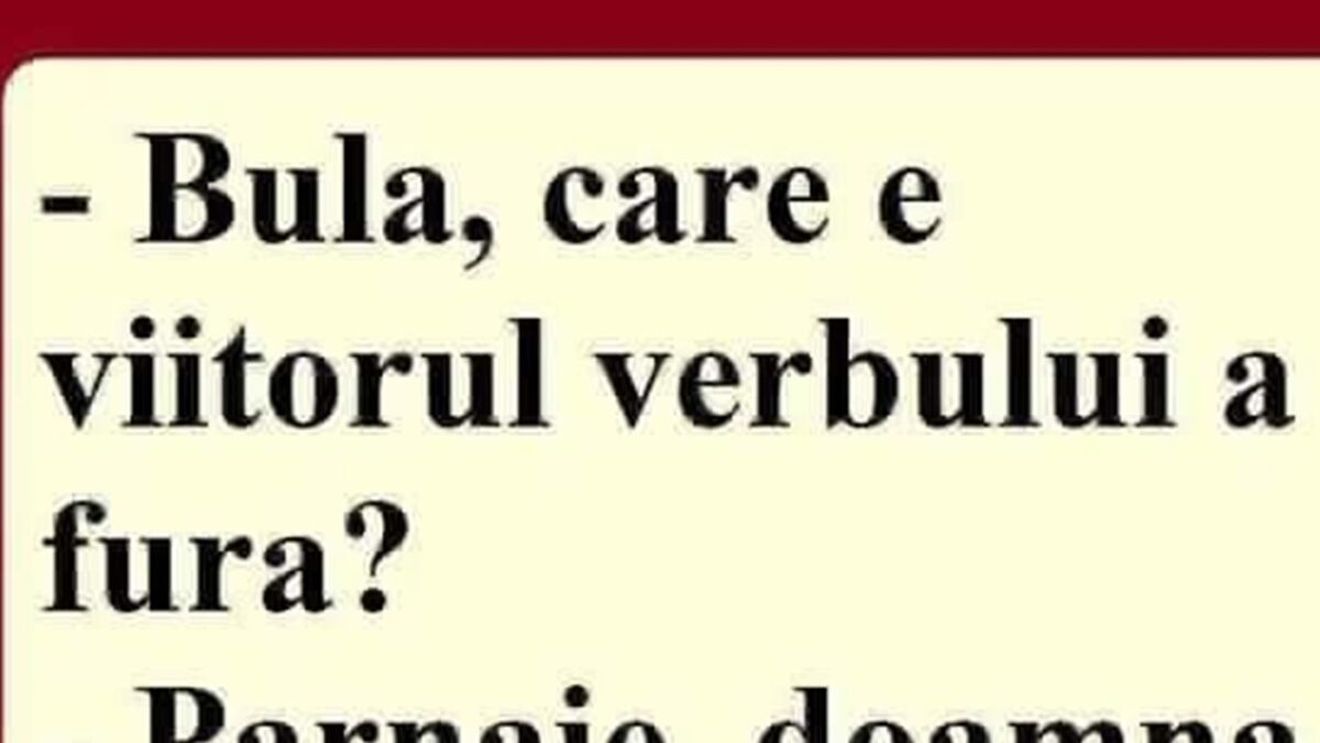 BANC | "Bulă, care e viitorul verbului 'a fura'?"