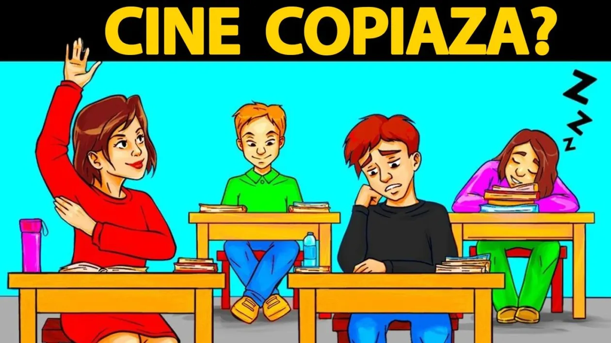 Test de inteligență | Unul dintre acești 4 elevi copiază. Cine?