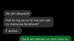 BANC | "Ne-am despărțit! Poți, te rog, să nu mai joci șah cu mama pe Facebook?"