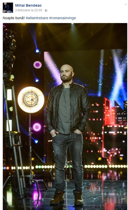 Mihai Bendeac şi-a arătat şi el susţinerea faţă de manifestanţii impotriva OUG 13 prin postarea hashtagurilor #altăîntrebare şi #romaniainvinge