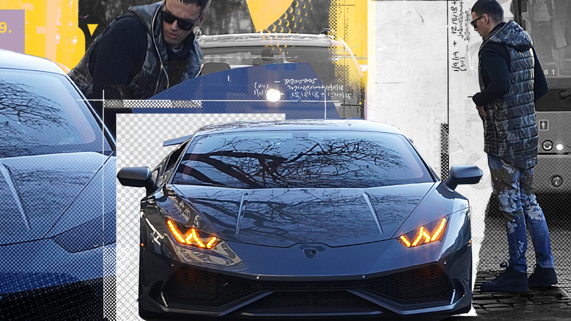 Ca-n filmele cu mafioți! Zed, apariție în Capitală cu un Lamborghini fără număr!