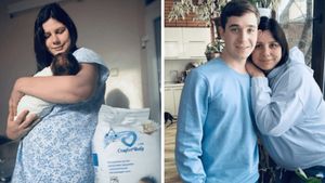 Influencerița care s-a căsătorit cu fiul ei vitreg, mai mic cu 14 ani, a născut o fetiță