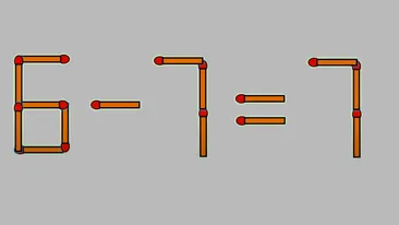 Test de inteligență | Corectați 6-7=7, mutând un singur băț de chibrit