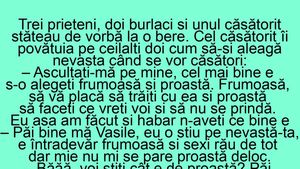 BANCUL ZILEI | "Cel mai bine e să alegeți o nevastă frumoasă și proastă"