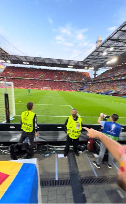 Ce a făcut un spectator român, în pielea goală, după ce a intrat în teren: „Ia, bă, adidasu'”. Imagini virale de la meciul României!