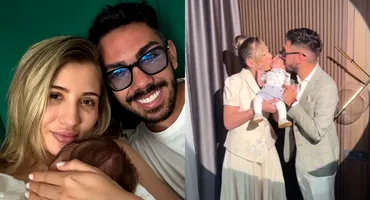 Armin Nicoară și Claudia Puican și-au botezat băiețelul! PRIMELE imagini de la creștinarea lui Amir Efrem