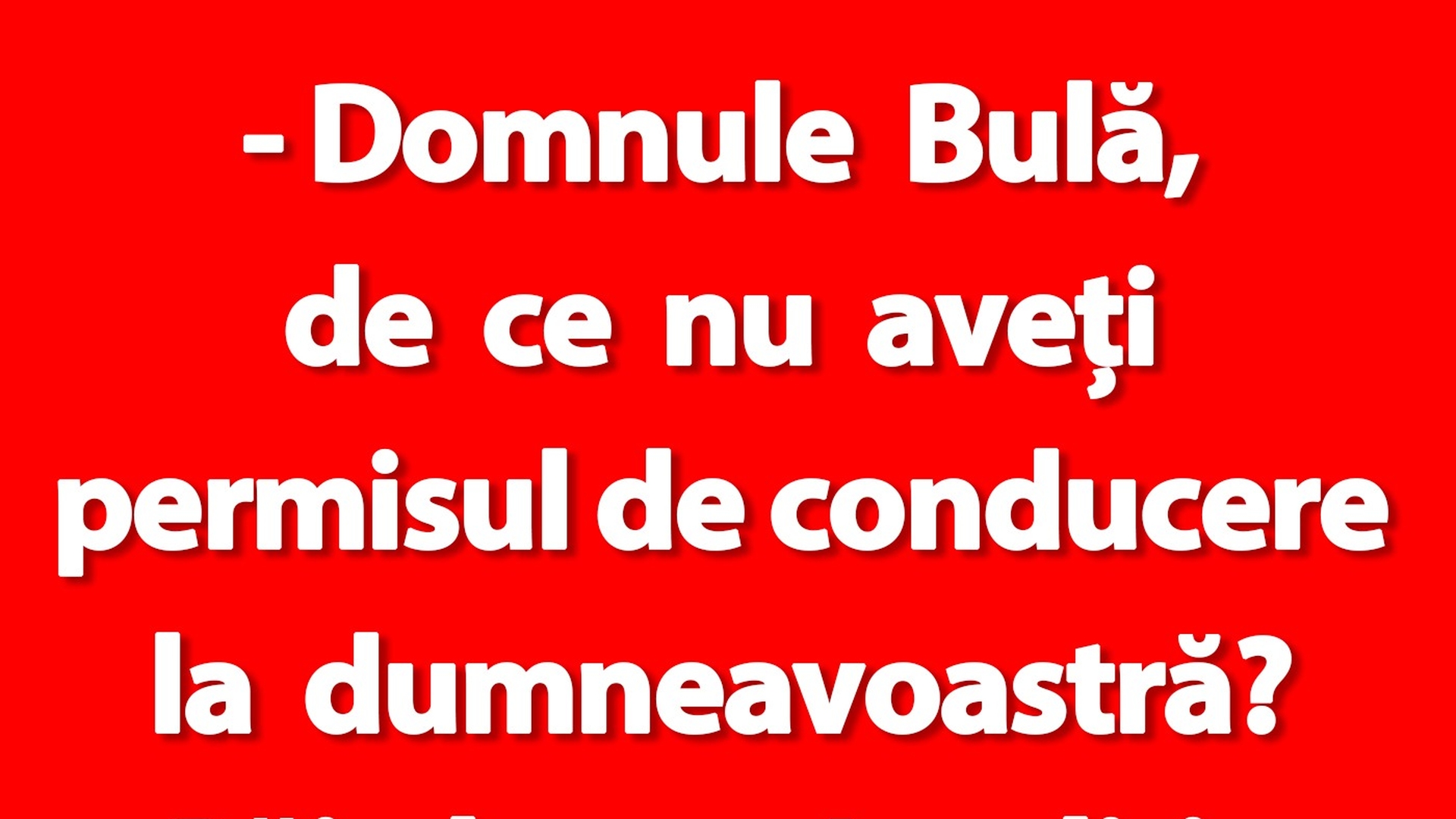 BANC | "Domnule Bulă, de ce nu aveți permisul de conducere la dumneavoastră?"