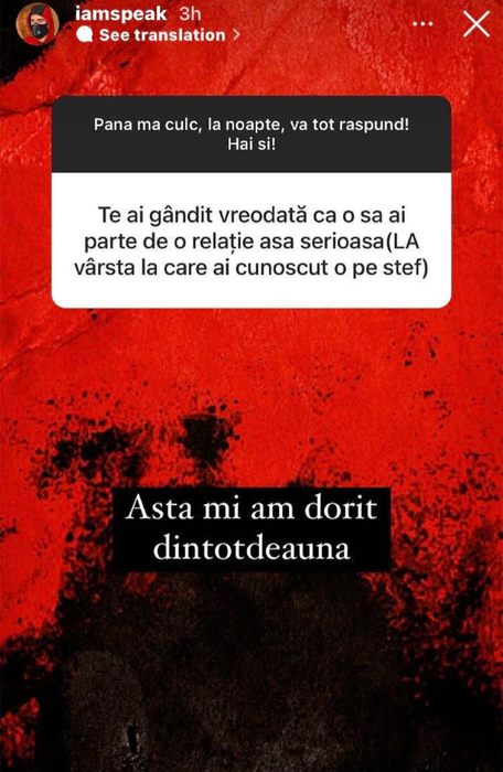 Speak și Stefania, momente de cumpănă în relație? Speak a spus lucrurilor pe nume: ” Momentan nu cred că m-ar părăsi, dar…..”