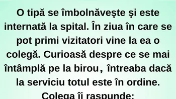 BANC | O tipă se îmbolnăvește și este internată la spital