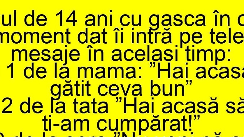 BANCUL ZILEI | Băiatul de 14 ani era cu gașca în oraș si primește trei mesaje în același timp. Al treilea e fabulos!