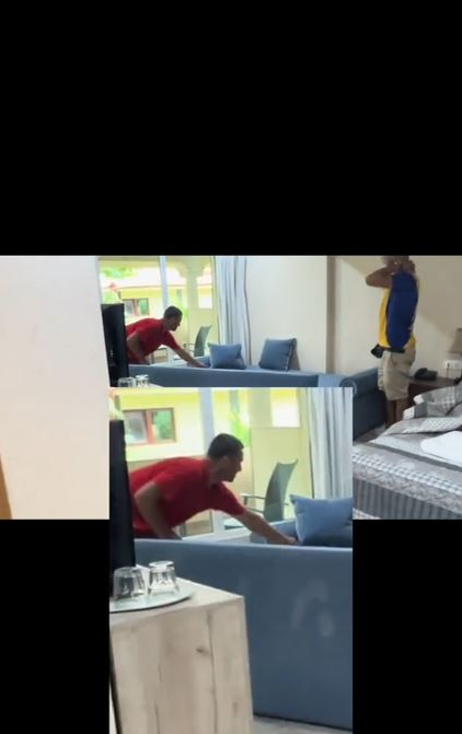 Turiștii s-au „luptat” cu un șobolan în camera de hotel / captură video