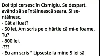 BANCUL ZILEI | Doi tipi cerșesc în Cișmigiu