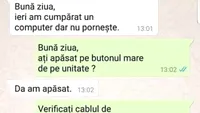 BANC | Bună ziua! Ieri am cumpărat un computer, dar nu pornește!