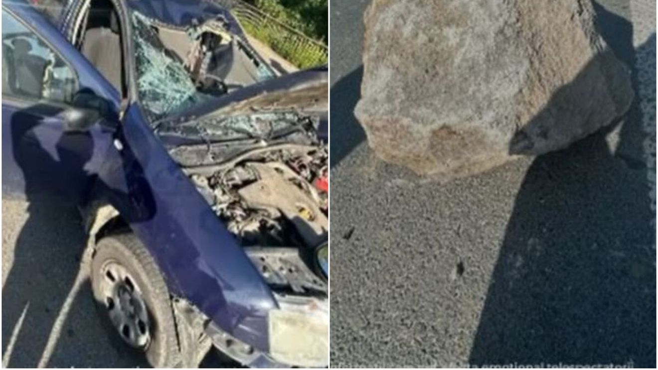 Mașina în care se afla politicianul George Botizan a fost strivită de un bolovan. S-a intervenit în regim de urgență, bărbatul a fost găsit inconștient