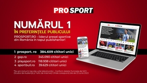 PROSPORT.RO – LIDERUL PRESEI SPORTIVE DIN ROMÂNIA ÎN TOPUL PUBLISHERILOR DIN DATA DE 23 IUNIE 2023