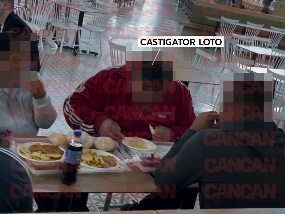 Milionarul de la loto s-a așezat la masă, alături de apropiații lui (Foto: CANCAN.RO)