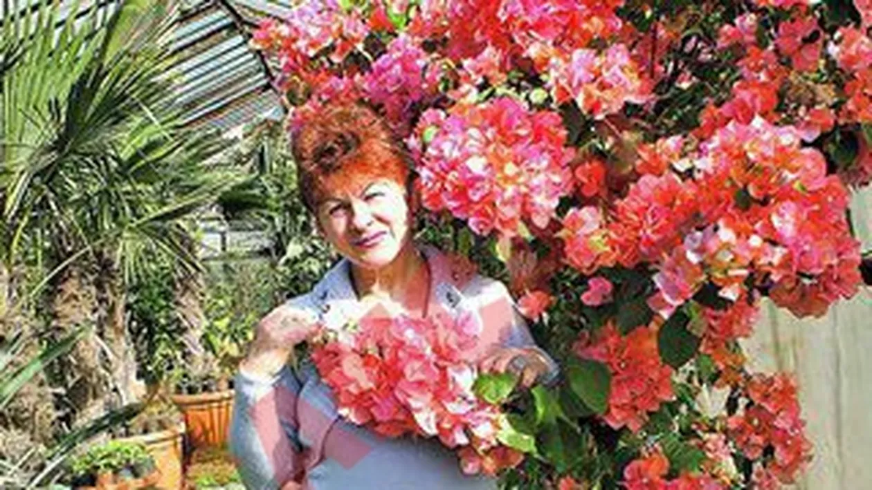 Sta de 30 de ani printre flori